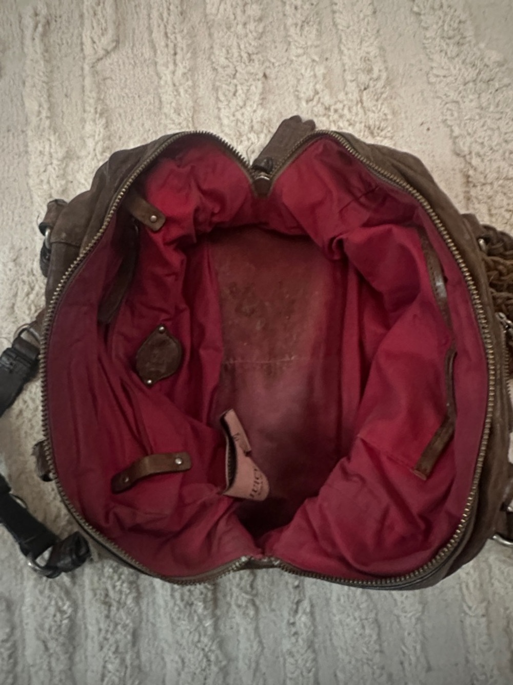 Juicy Couture Y2K vintage Brown Braided-Accent Leather Shoulder Bag - Picture 4 of 4